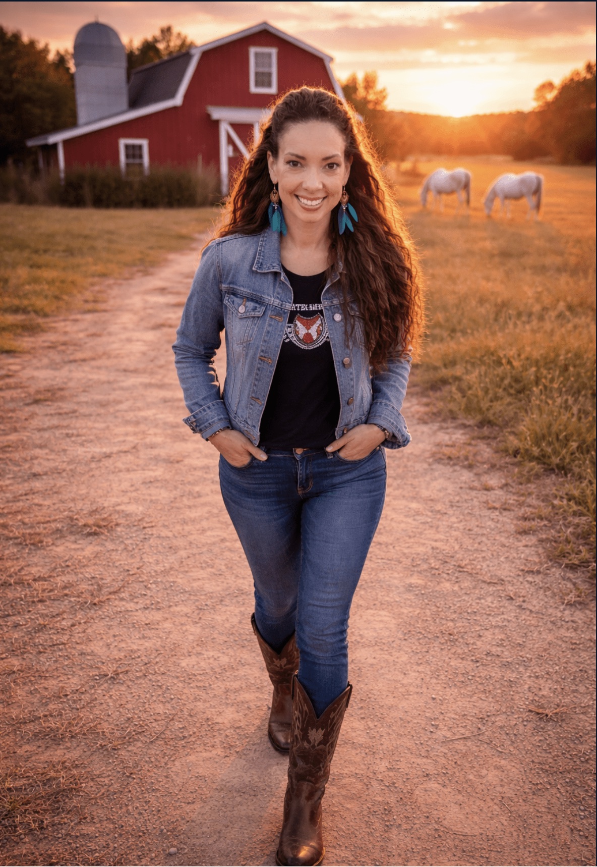 Bridget, founder of the Friends First Social Experiment, outdoors at sunset