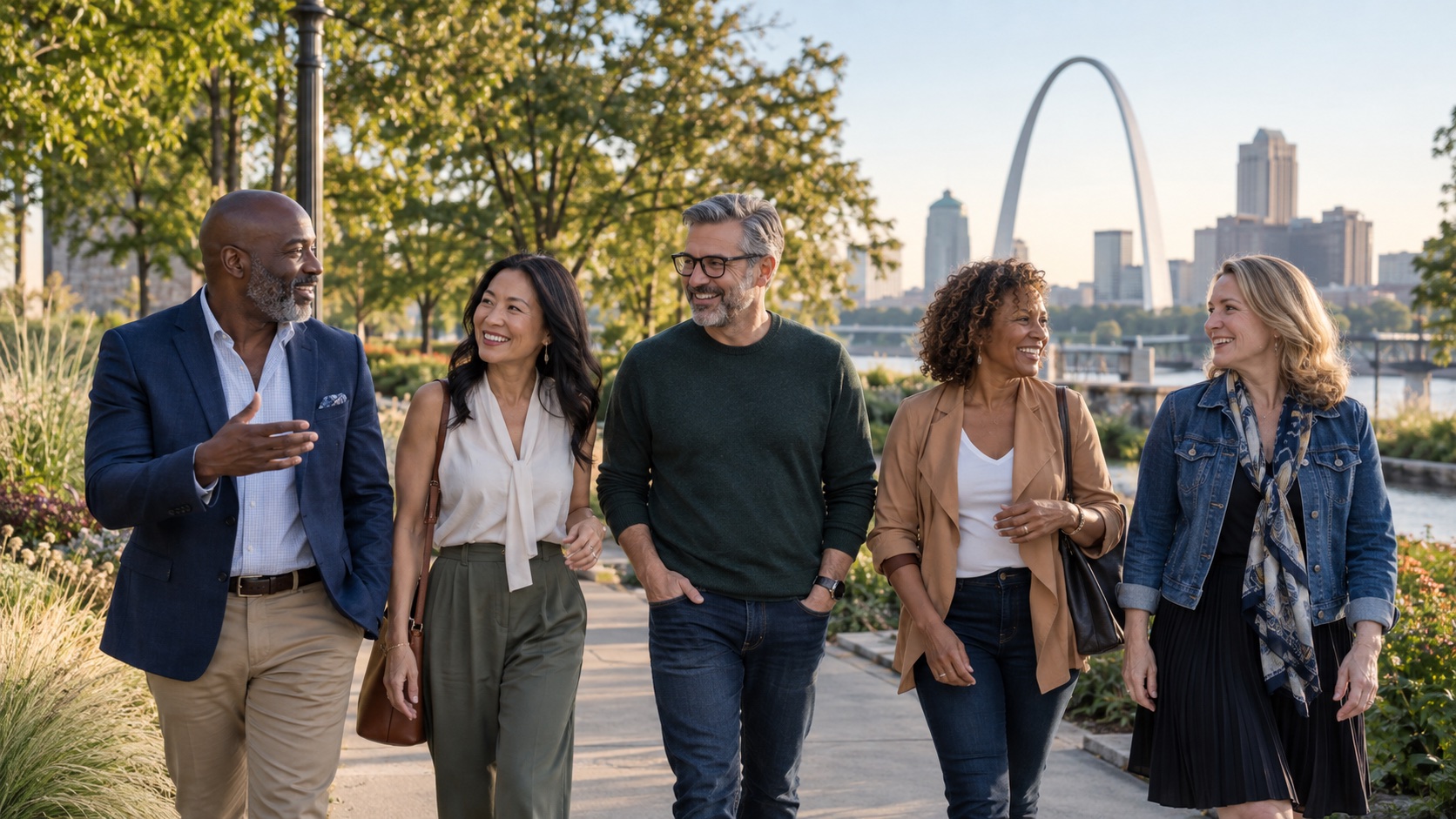 Friends enjoying a memorable St. Louis experience